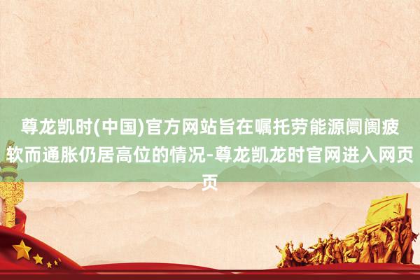 尊龙凯时(中国)官方网站旨在嘱托劳能源阛阓疲软而通胀仍居高位的情况-尊龙凯龙时官网进入网页